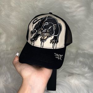 Ed Hard Rhinestone Black Panther Trucker Hat